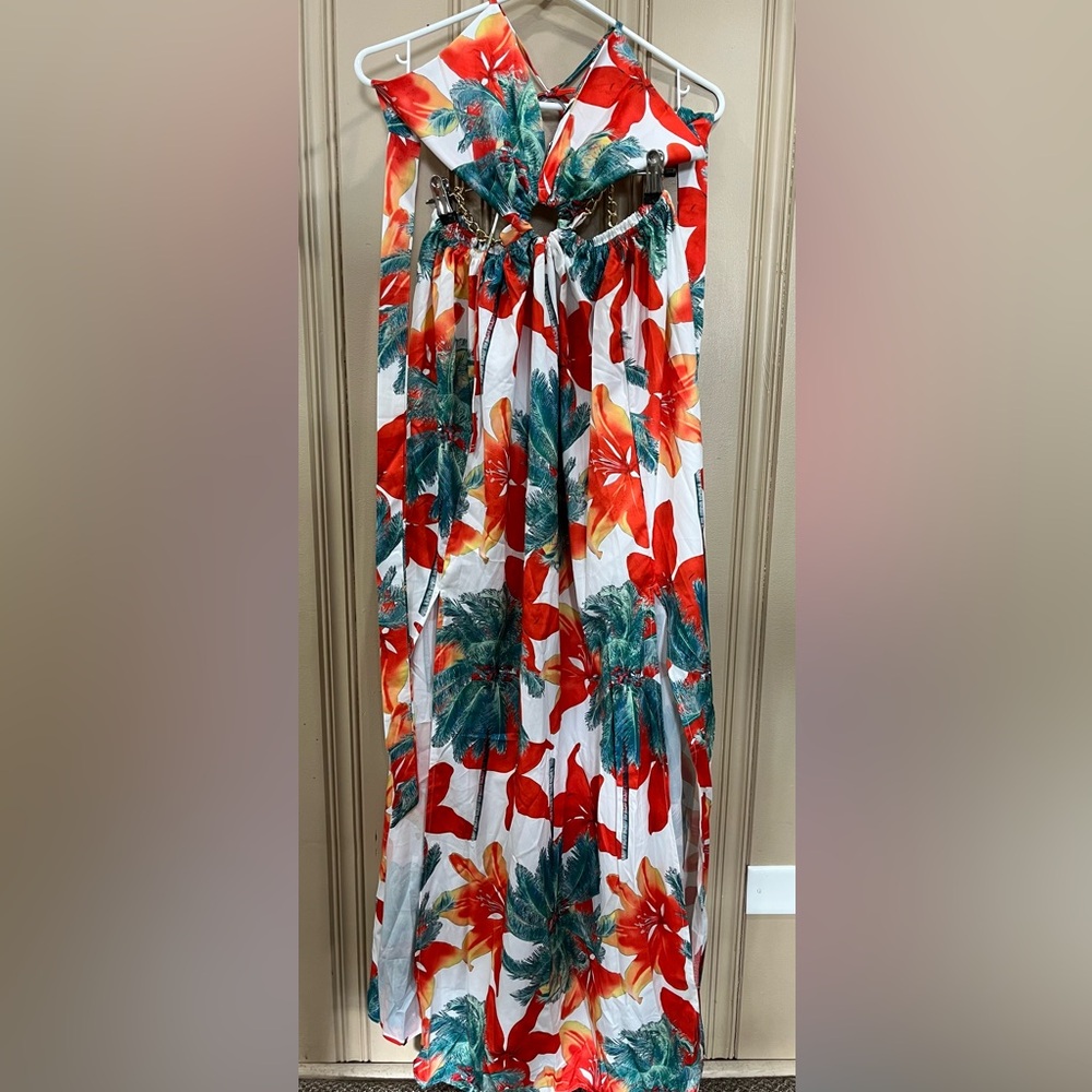 Floral halter top dress